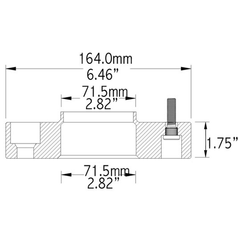 COYOTE | Wheel Spacer 44.45mm / 71.5mm / 5x127 / 1/2 Coyote Wheel Accessories Spacer de roues