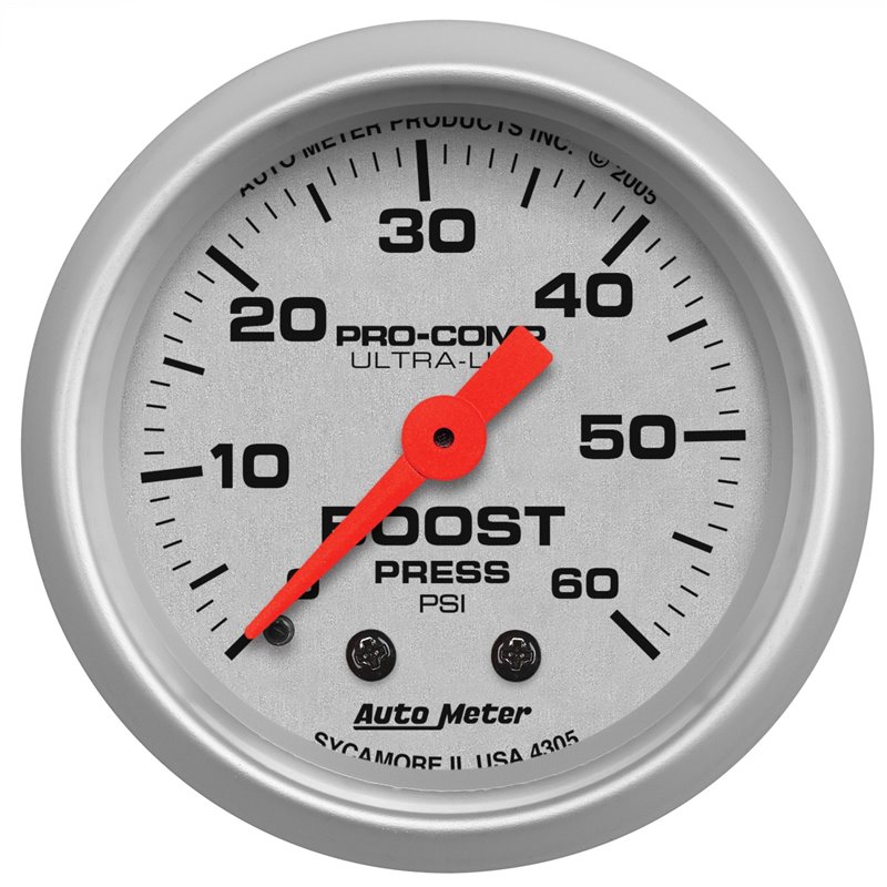 AutoMeter | GAUGE BOOST 2 1/16in. 60PSI MECHANICAL ULTRA-LITE AutoMeter Gauges