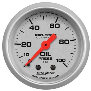 AutoMeter | GAUGE OIL PRESSURE 2 1/16in. 100PSI MECHANICAL ULTRA-LITE AutoMeter Cadrans