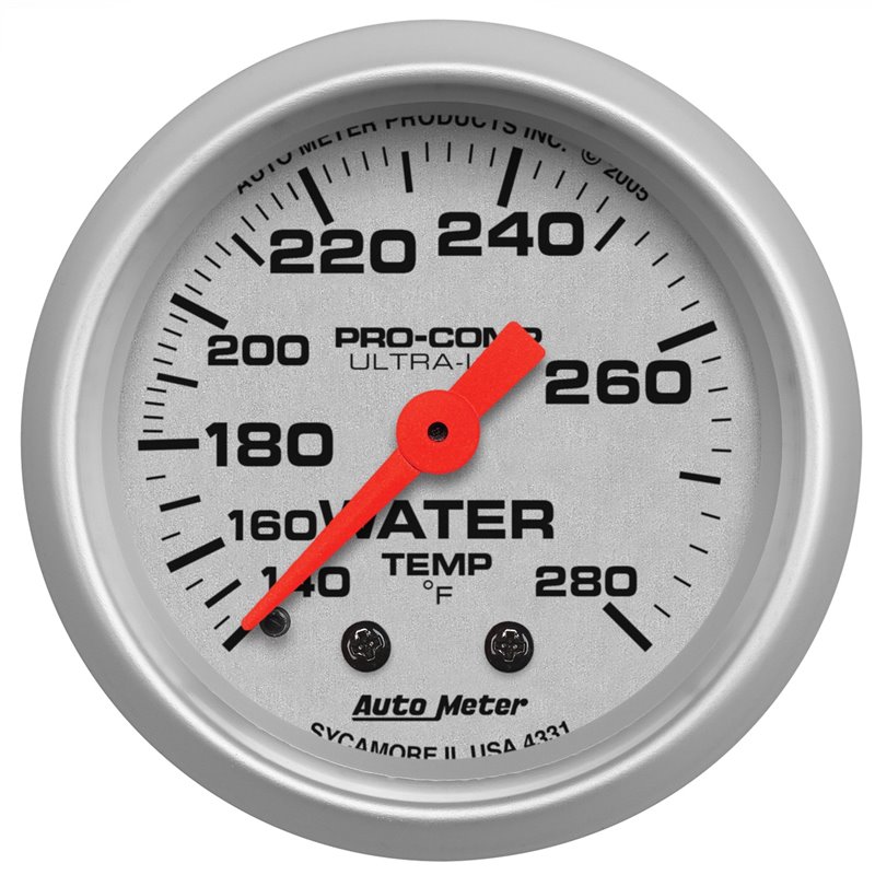 AutoMeter | GAUGE WATER TEMP 2 1/16in. 140-280deg.F MECHANICAL ULTRA-LITE AutoMeter Gauges