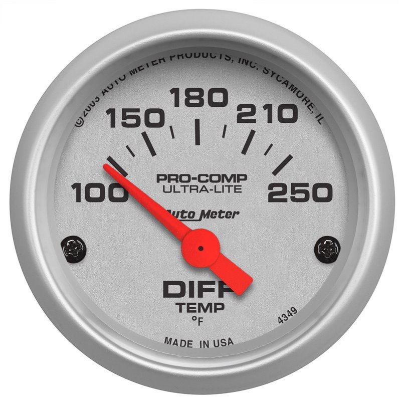 AutoMeter | GAUGE DIFFERENTIAL TEMP 2 1/16in. 100-250deg.F ELECTRIC ULTRA-LITE AutoMeter Gauges