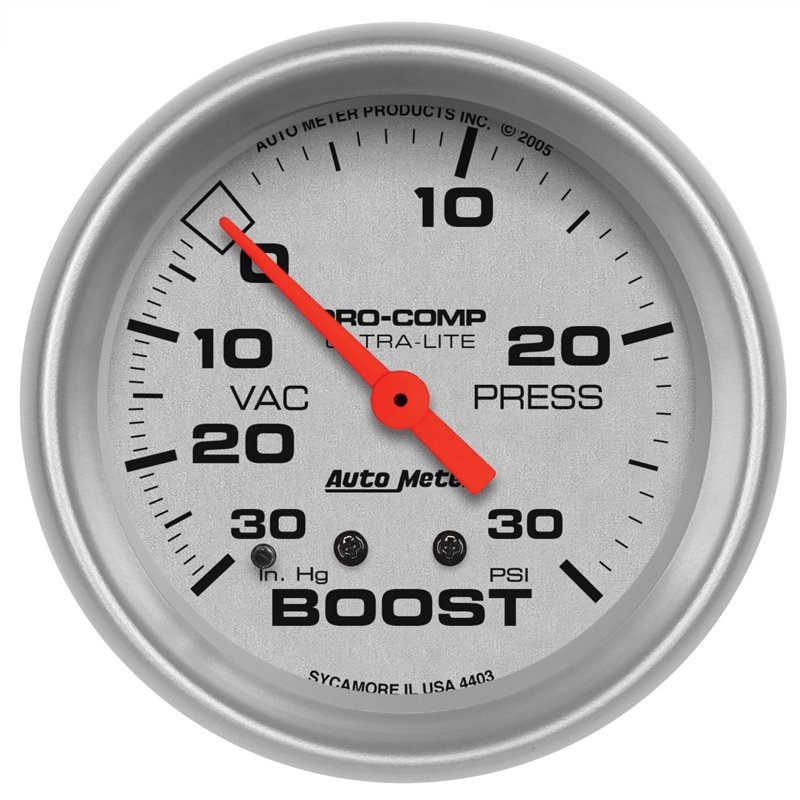 AutoMeter | GAUGE VAC/BOOST 2 5/8in. 30INHG-30PSI MECHANICAL ULTRA-LITE AutoMeter Cadrans