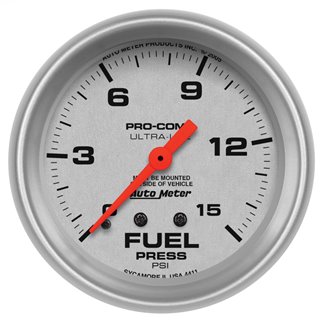 AutoMeter | GAUGE FUEL PRESSURE 2 5/8in. 15PSI MECHANICAL ULTRA-LITE AutoMeter Cadrans