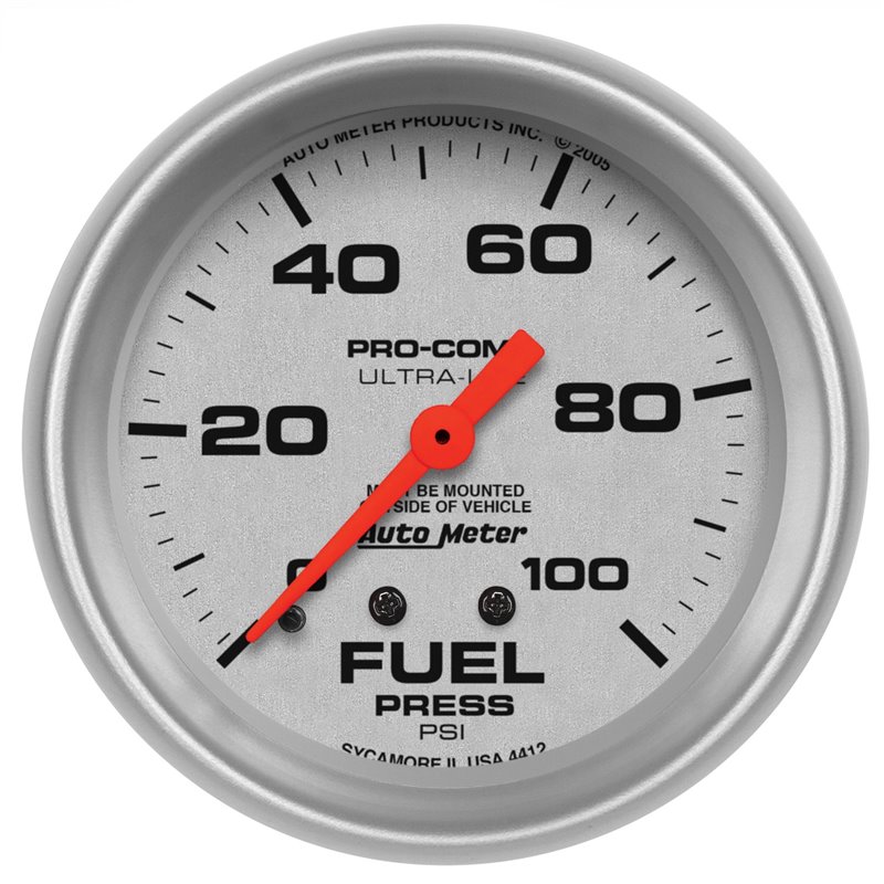 AutoMeter | GAUGE FUEL PRESSURE 2 5/8in. 100PSI MECHANICAL ULTRA-LITE AutoMeter Gauges