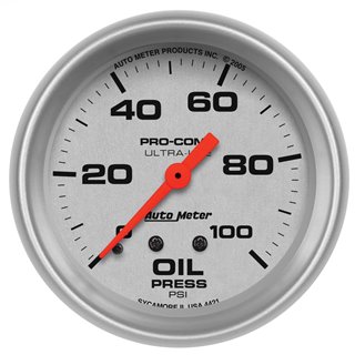 AutoMeter | GAUGE OIL PRESSURE 2 5/8in. 100PSI MECHANICAL ULTRA-LITE AutoMeter Cadrans