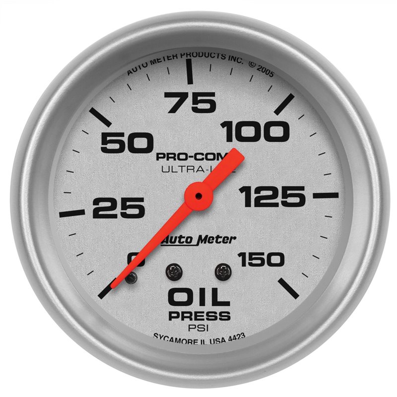 AutoMeter | GAUGE OIL PRESSURE 2 5/8in. 150PSI MECHANICAL ULTRA-LITE AutoMeter Cadrans