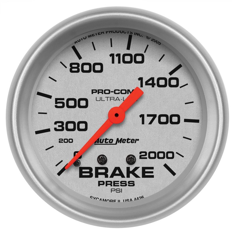 AutoMeter | GAUGE BRAKE PRESSURE 2 5/8in. 2000PSI MECHANICAL ULTRA-LITE AutoMeter Gauges