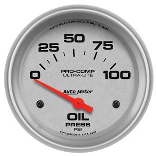 AutoMeter | GAUGE OIL PRESSURE 2 5/8in. 100PSI ELECTRIC ULTRA-LITE AutoMeter Cadrans