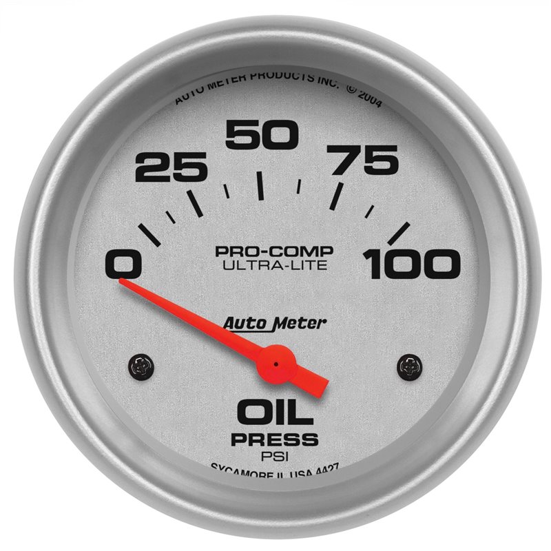 AutoMeter | GAUGE OIL PRESSURE 2 5/8in. 100PSI ELECTRIC ULTRA-LITE AutoMeter Gauges