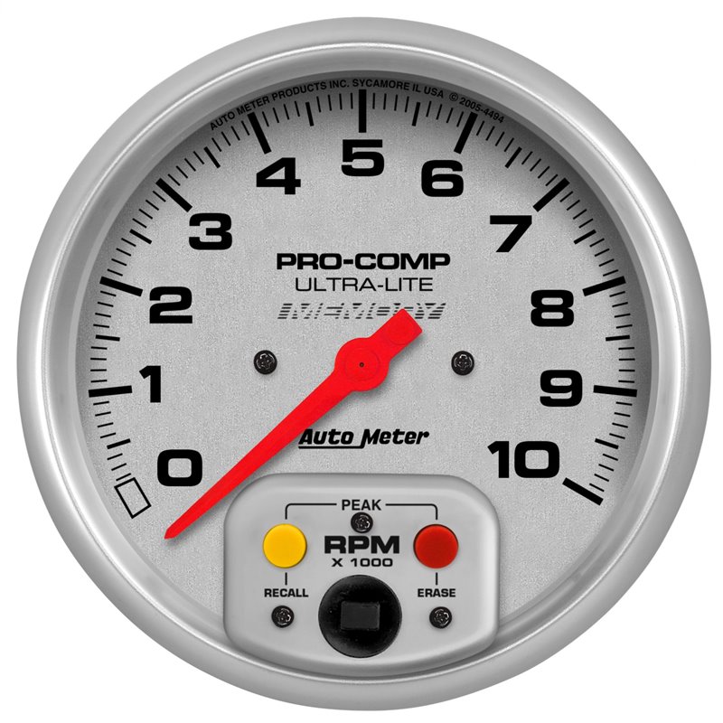 AutoMeter | GAUGE TACHOMETER 5in. 10K RPM IN-DASH W/PEAK RPM MEMORY ULTRA-LITE AutoMeter Gauges