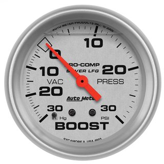 AutoMeter | GAUGE VAC/BOOST 2 5/8in. 30INHG-30PSI LIQUID FILLED MECH ULTRA-LITE AutoMeter Cadrans