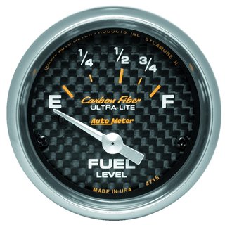 AutoMeter | GAUGE FUEL LEVEL 2 1/16in. 73OE TO 10OF ELEC CARBON FIBER AutoMeter Cadrans