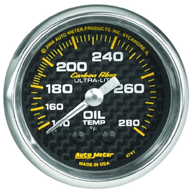 AutoMeter | GAUGE OIL TEMP 2 1/16in. 140-280deg.F MECHANICAL CARBON FIBER AutoMeter Cadrans