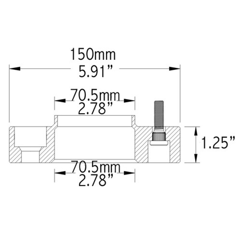 COYOTE | Wheel Spacer 31.75mm / 70.5mm / 5x114.3 / 1/2 Coyote Wheel Accessories Spacer de roues