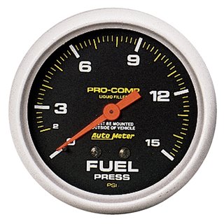 AutoMeter | GAUGE FUEL PRESS 2 5/8in. 15PSI LIQUID FILLED MECH PRO-COMP AutoMeter Cadrans
