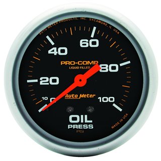 AutoMeter | GAUGE OIL PRESS 2 5/8in. 100PSI LIQUID FILLED MECH PRO-COMP AutoMeter Gauges