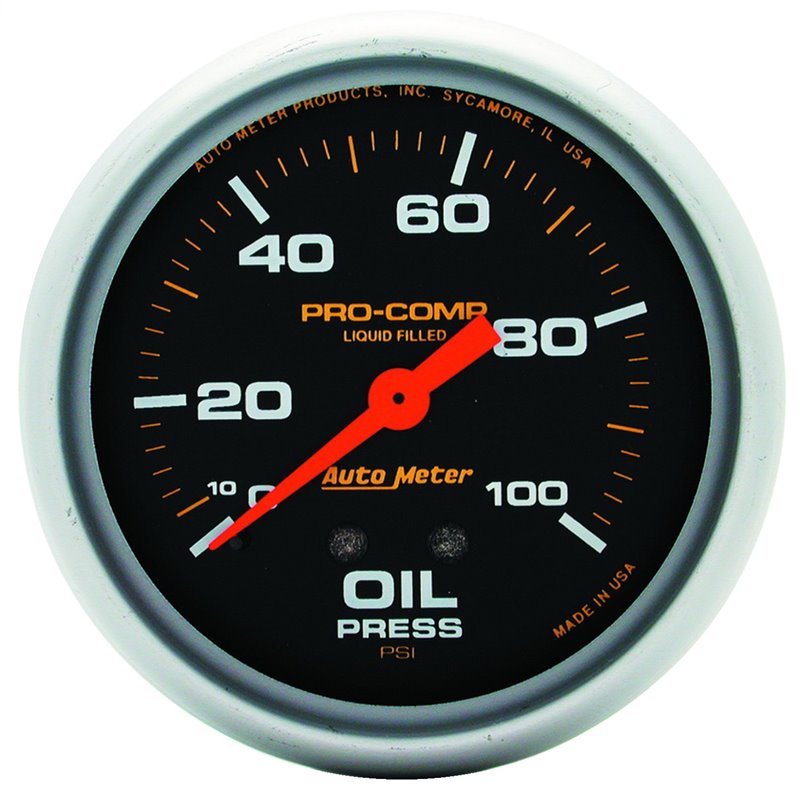 AutoMeter | GAUGE OIL PRESS 2 5/8in. 100PSI LIQUID FILLED MECH PRO-COMP AutoMeter Gauges