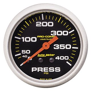 AutoMeter | GAUGE PRESSURE 2 5/8in. 400PSI LIQUID FILLED MECH PRO-COMP AutoMeter Cadrans