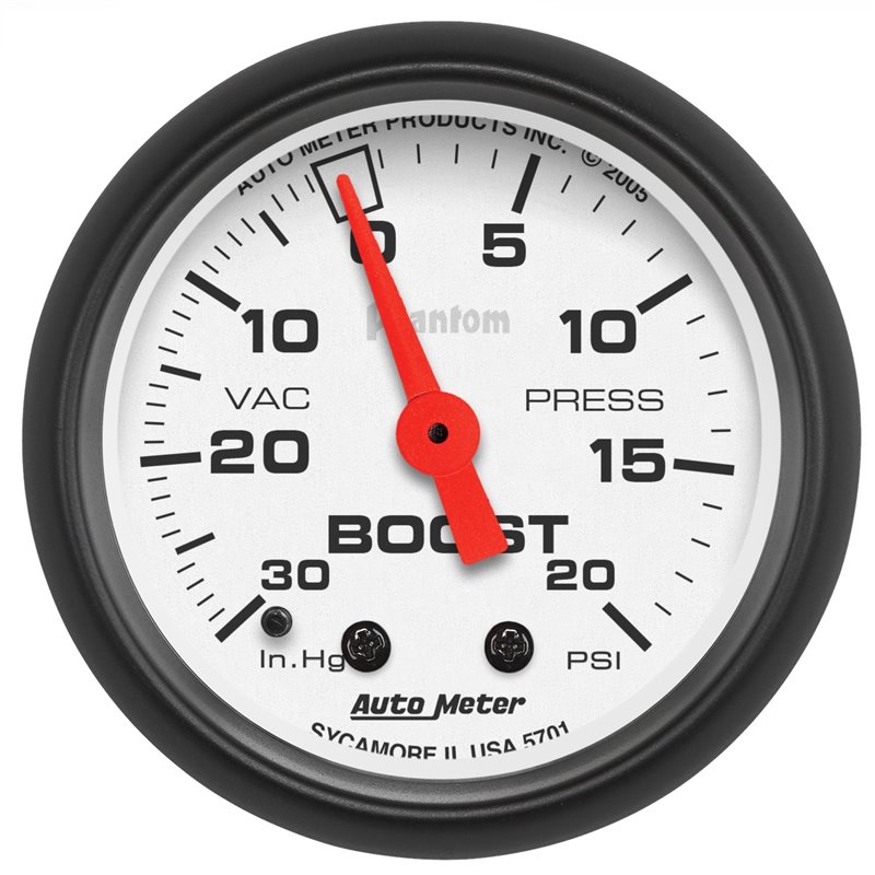 AutoMeter | GAUGE VAC/BOOST 2 1/16in. 30INHG-20PSI MECHANICAL PHANTOM AutoMeter Cadrans