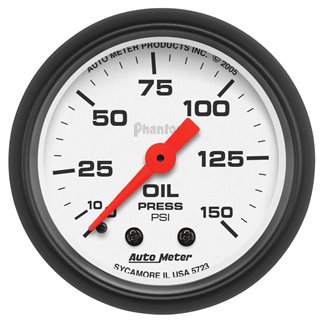 AutoMeter | GAUGE OIL PRESSURE 2 1/16in. 150PSI MECHANICAL PHANTOM AutoMeter Cadrans