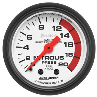 AutoMeter | GAUGE NITROUS PRESSURE 2 1/16in. 2000PSI MECHANICAL PHANTOM AutoMeter Cadrans