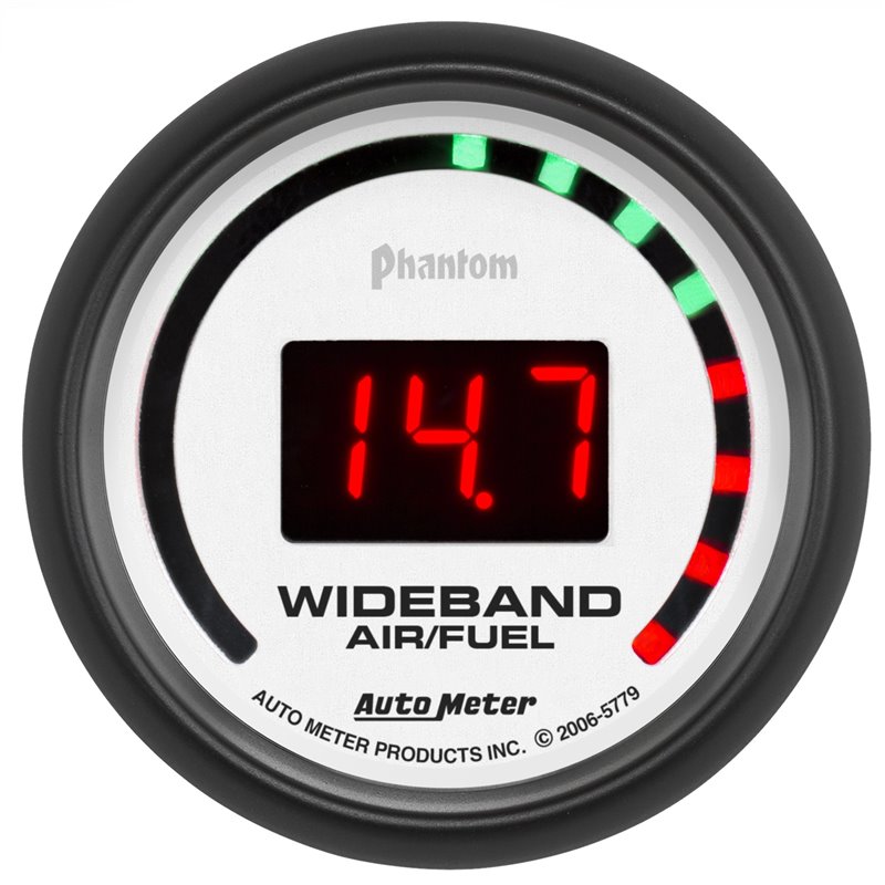 AutoMeter | GAUGE AIR/FUEL RATIO-WIDEBAND STREET 2 1/16in. 10:1-17:1 DIGITAL PHANTOM AutoMeter Gauges