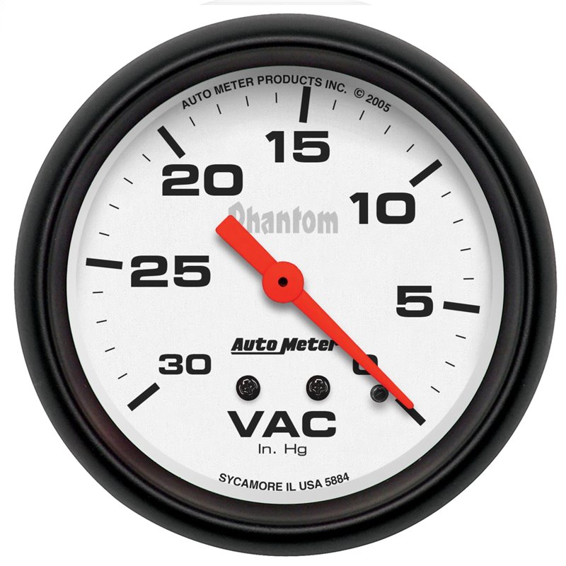 AutoMeter | GAUGE VACUUM 2 5/8in. 30INHG MECHANICAL PHANTOM AutoMeter Gauges