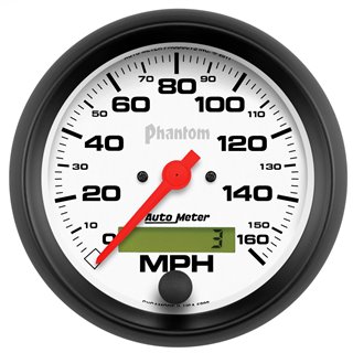 AutoMeter | GAUGE SPEEDO 3 3/8in. 160MPH ELEC. PROGRAM W/LCD ODO PHANTOM AutoMeter Gauges