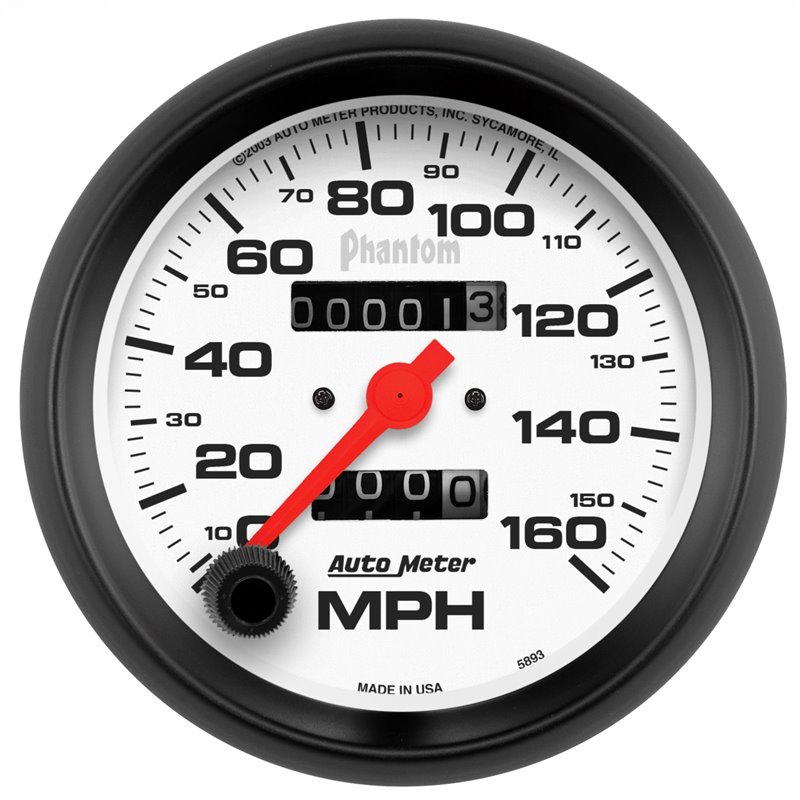 AutoMeter | GAUGE SPEEDOMETER 3 3/8in. 160MPH MECHANICAL PHANTOM AutoMeter Cadrans