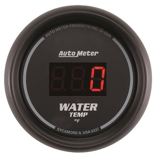 AutoMeter | GAUGE WATER TEMP 2 1/16in. 340deg.F DIGITAL BLACK DIAL W/RED LED AutoMeter Cadrans