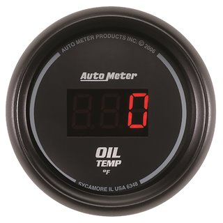 AutoMeter | GAUGE OIL TEMP 2 1/16in. 340deg.F DIGITAL BLACK DIAL W/RED LED AutoMeter Cadrans