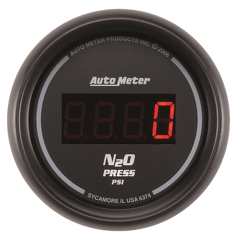 AutoMeter | GAUGE NITROUS PRESSURE 2 1/16in. 1600PSI DIGITAL BLACK DIAL W/RED LED AutoMeter Gauges