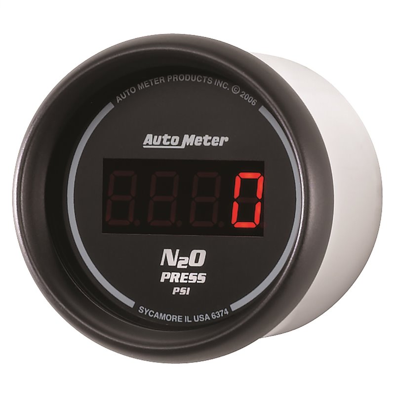 AutoMeter | GAUGE NITROUS PRESSURE 2 1/16in. 1600PSI DIGITAL BLACK DIAL W/RED LED AutoMeter Gauges