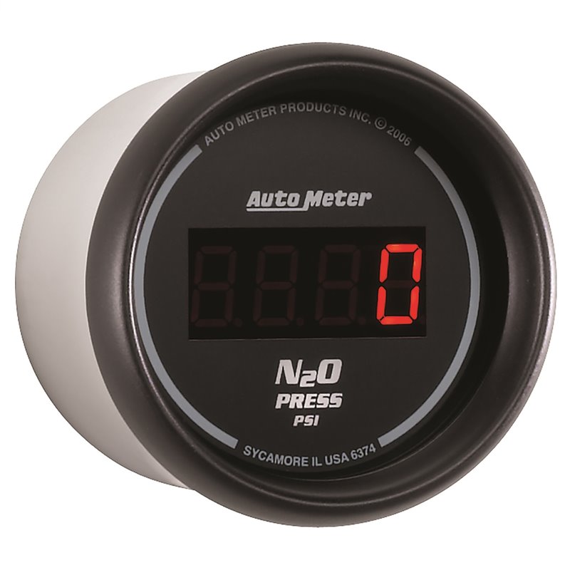 AutoMeter | GAUGE NITROUS PRESSURE 2 1/16in. 1600PSI DIGITAL BLACK DIAL W/RED LED AutoMeter Gauges