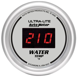 AutoMeter | GAUGE WATER TEMP 2 1/16in. 340deg.F DIGITAL SILVER DIAL W/RED LED AutoMeter Cadrans