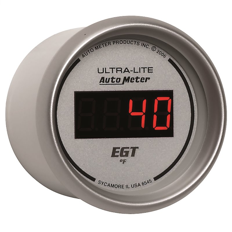 AutoMeter | GAUGE PYROMETER (EGT) 2 1/16in. 1600deg.F DIGITAL SILVER DIAL W/RED LED AutoMeter Cadrans