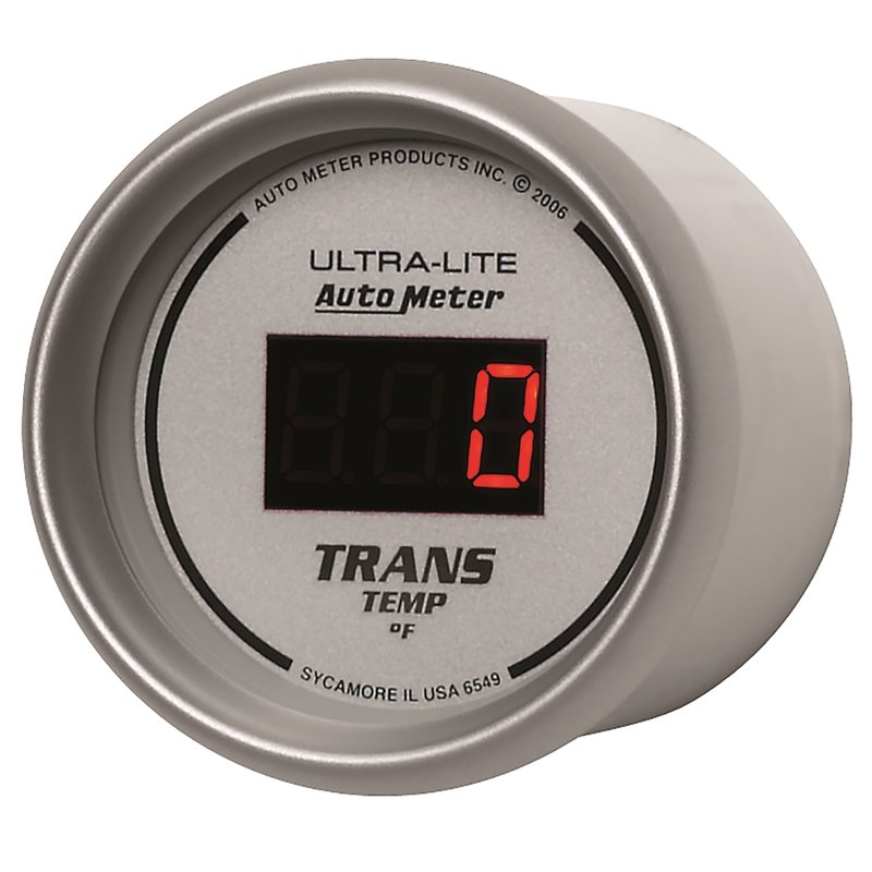 AutoMeter | GAUGE TRANS TEMP 2 1/16in. 340deg.F DIGITAL SILVER DIAL W/RED LED AutoMeter Cadrans