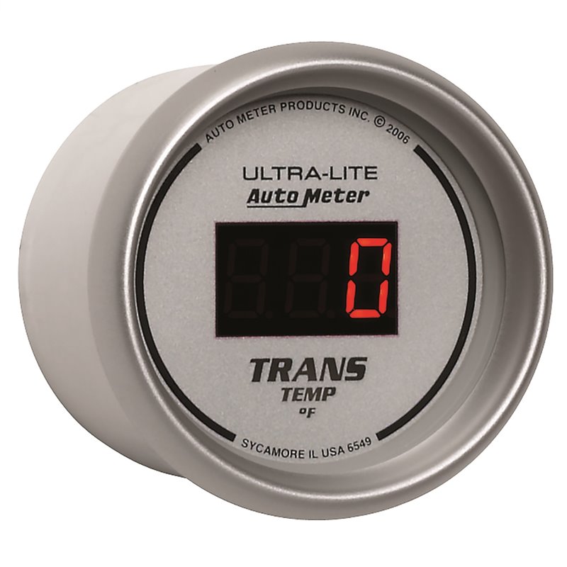 AutoMeter | GAUGE TRANS TEMP 2 1/16in. 340deg.F DIGITAL SILVER DIAL W/RED LED AutoMeter Cadrans