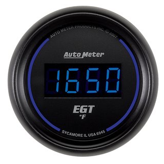 AutoMeter | GAUGE PYROMETER (EGT) 2 1/16in. 1600deg.F DIGITAL BLACK DIAL W/BLUE LED AutoMeter Cadrans