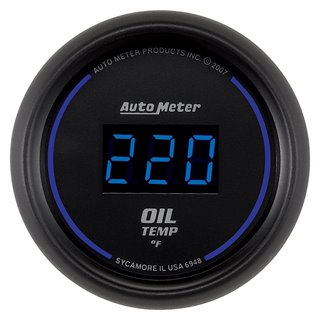 AutoMeter | GAUGE OIL TEMP 2 1/16in. 340deg.F DIGITAL BLACK DIAL W/BLUE LED AutoMeter Cadrans