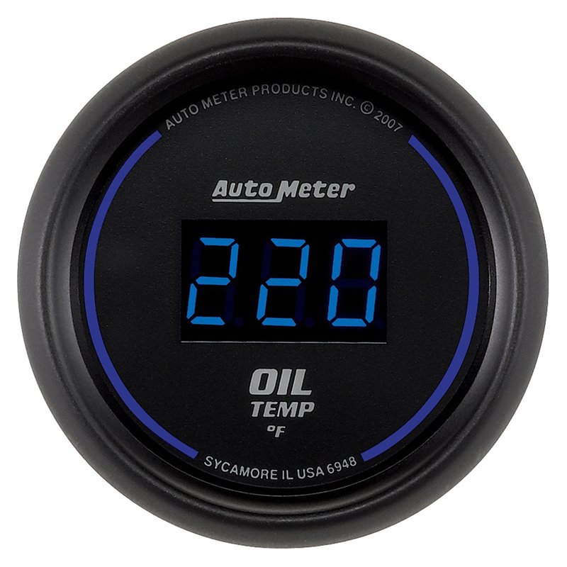 AutoMeter | GAUGE OIL TEMP 2 1/16in. 340deg.F DIGITAL BLACK DIAL W/BLUE LED AutoMeter Gauges