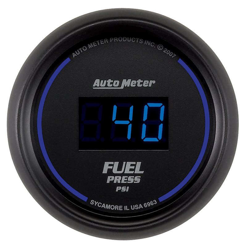 AutoMeter | GAUGE FUEL PRESSURE 2 1/16in. 100PSI DIGITAL BLACK DIAL W/BLUE LED AutoMeter Cadrans