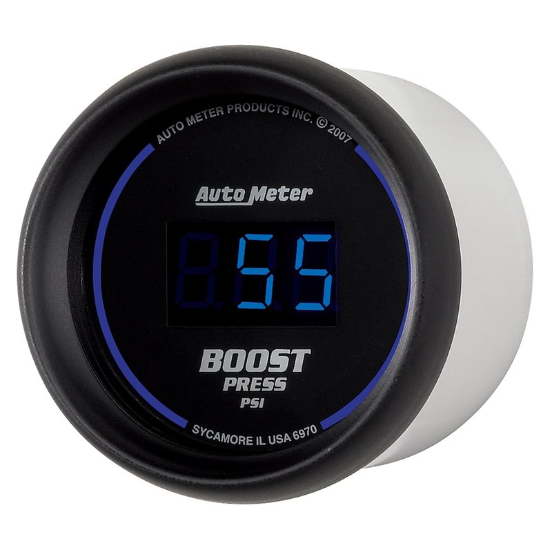 AutoMeter | GAUGE BOOST 2 1/16in. 60PSI DIGITAL BLACK DIAL W/BLUE LED AutoMeter Cadrans