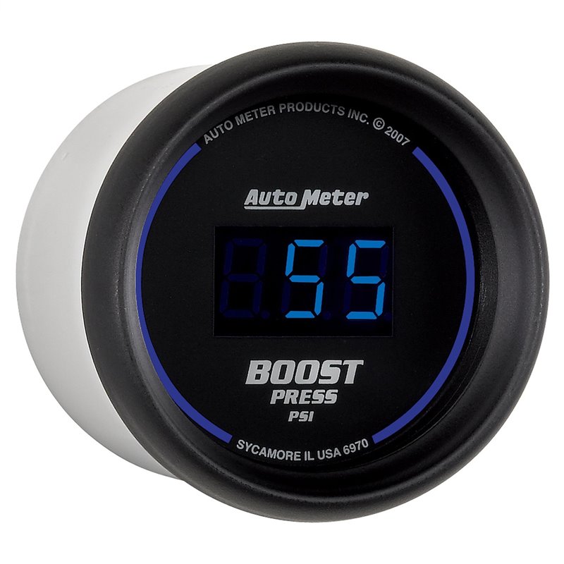 AutoMeter | GAUGE BOOST 2 1/16in. 60PSI DIGITAL BLACK DIAL W/BLUE LED AutoMeter Cadrans