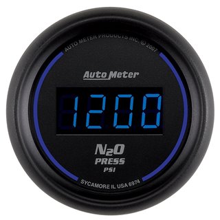 AutoMeter | GAUGE NITROUS PRESSURE 2 1/16in. 1600PSI DIGITAL BLACK DIAL W/BLUE LED AutoMeter Gauges