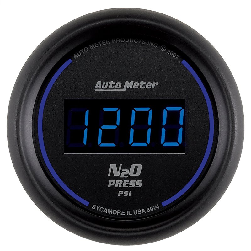 AutoMeter | GAUGE NITROUS PRESSURE 2 1/16in. 1600PSI DIGITAL BLACK DIAL W/BLUE LED AutoMeter Gauges