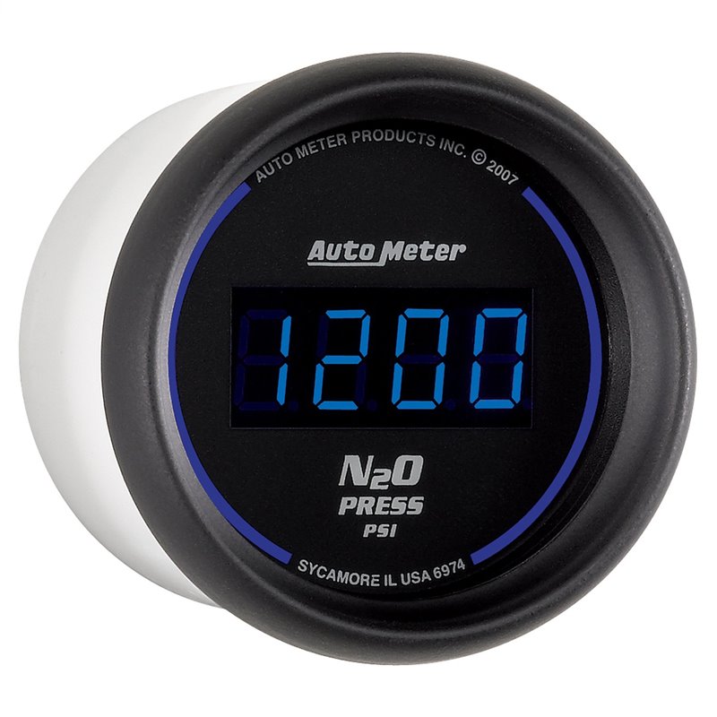 AutoMeter | GAUGE NITROUS PRESSURE 2 1/16in. 1600PSI DIGITAL BLACK DIAL W/BLUE LED AutoMeter Gauges