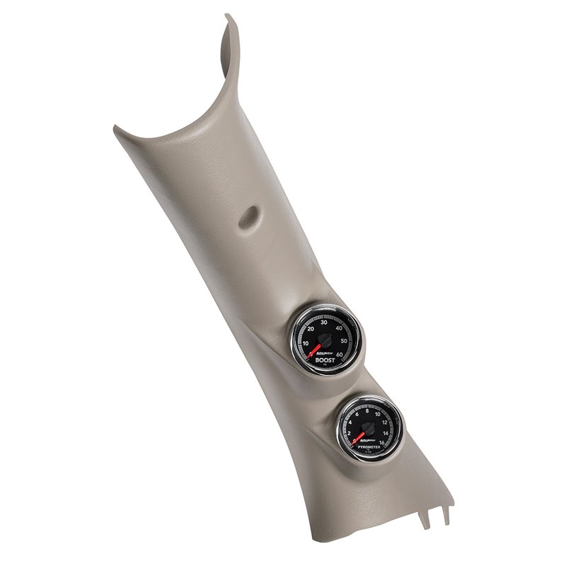 AutoMeter | DIESEL GAUGE KIT A-PILLAR RAM 10-19 BOOST/EGT 60PSI/2000deg.F FACT. MATCH AutoMeter Cadrans