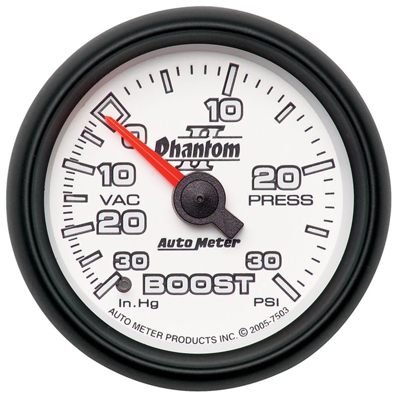 AutoMeter | GAUGE VAC/BOOST 2 1/16in. 30INHG-30PSI MECHANICAL PHANTOM II AutoMeter Gauges