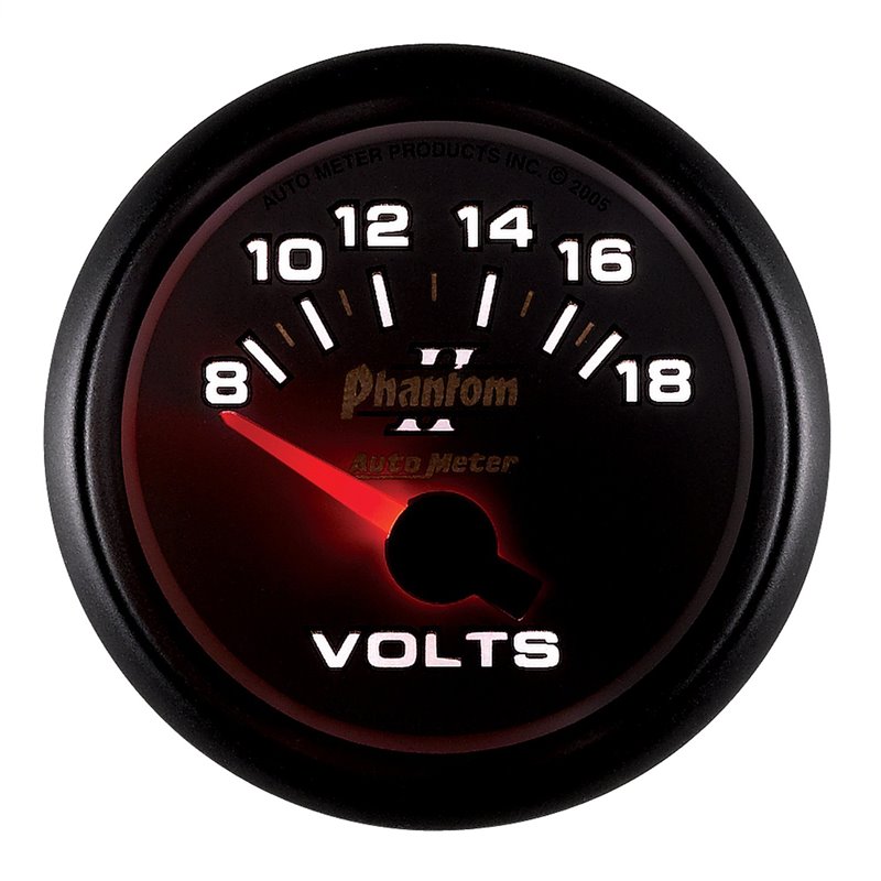 AutoMeter | GAUGE VOLTMETER 2 1/16in. 18V ELECTRIC PHANTOM II AutoMeter Gauges
